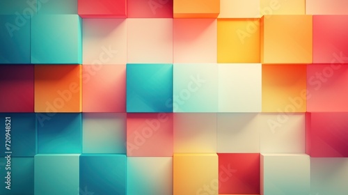 abstract background with colorful cubes. 3d rendering  3d illustration. Generative AI