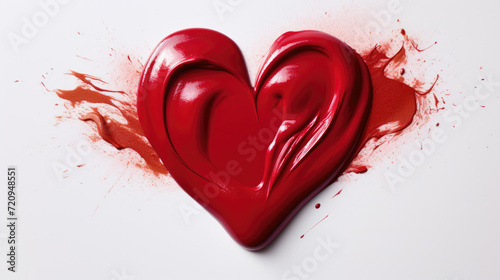 A glossy red heart-shaped texture symbolizing love and passion