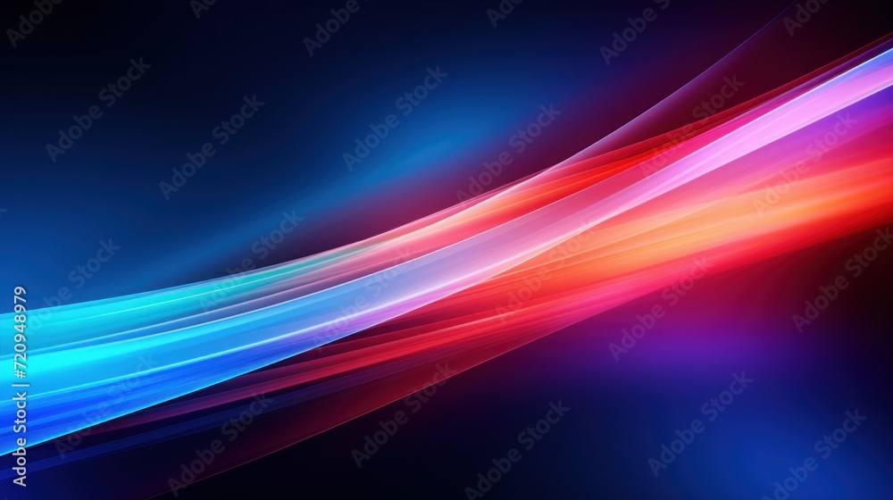 Abstract background with blue and red wavy lines. illustration. Generative AI