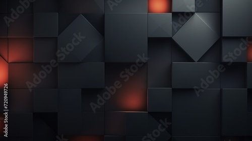 Abstract black background with glowing cubes. illustration. Eps 10. Generative AI