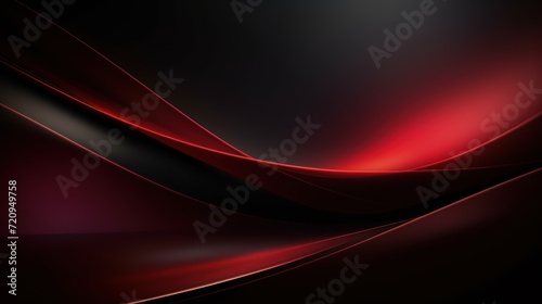Dark red wavy abstract background with copy space. illustration. Generative AI