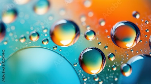 Colorful Abstract Essential Oil Bubbles Background AI Generated