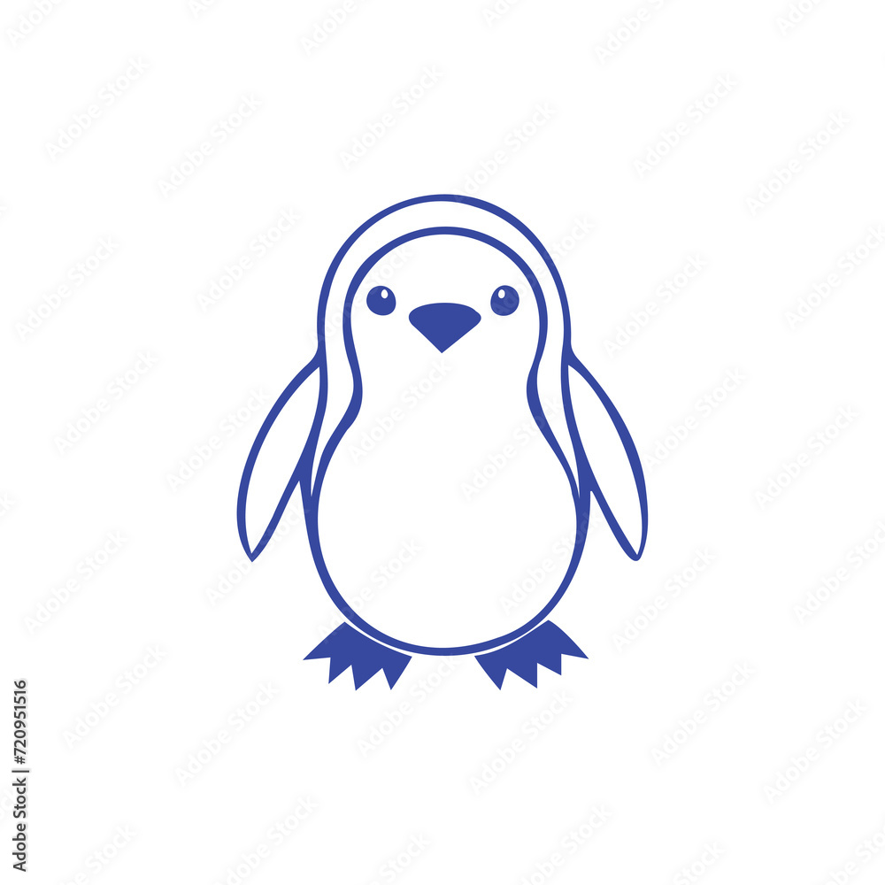 Fototapeta premium Blue Pinguin Icon Illustration
