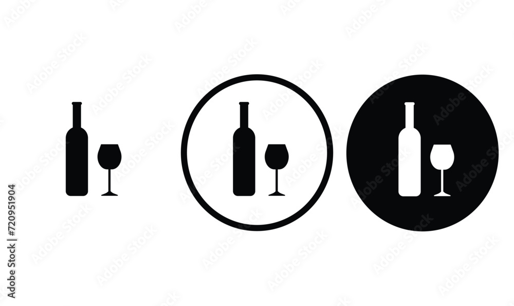 icon drink alcohol black outline for web site design 
and mobile dark mode apps 
Vector illustration on a white background