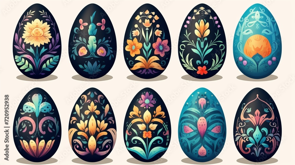 Hand drawn easter egg collection
