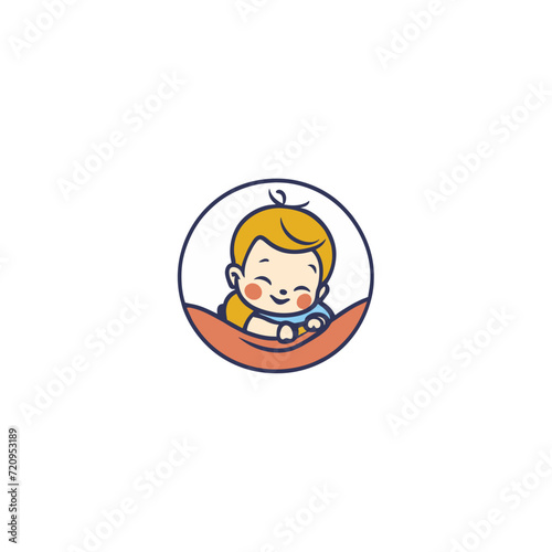 Cute Baby Logo Design Vector