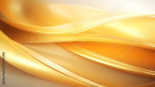 Abstract golden wavy background. 3d render illustration with smooth lines Generative AI