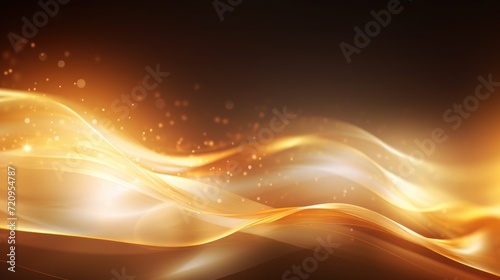 Abstract golden background with smooth lines and sparkles. illustration. Generative AI