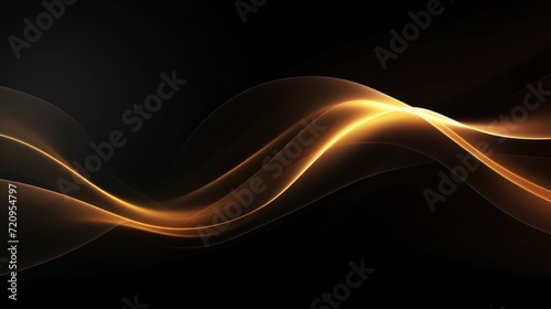 abstract golden wave on a dark background, vector illustration eps10 Generative AI