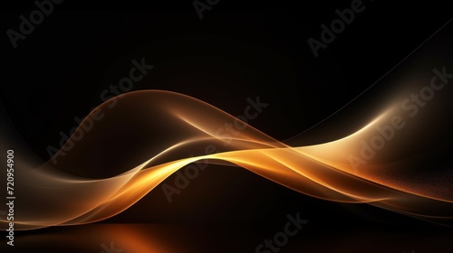 Abstract golden wave on dark background. illustration for your design. Generative AI