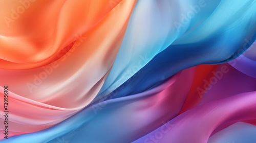 Abstract background of colorful silk or satin. 3d rendering, 3d illustration. Generative AI