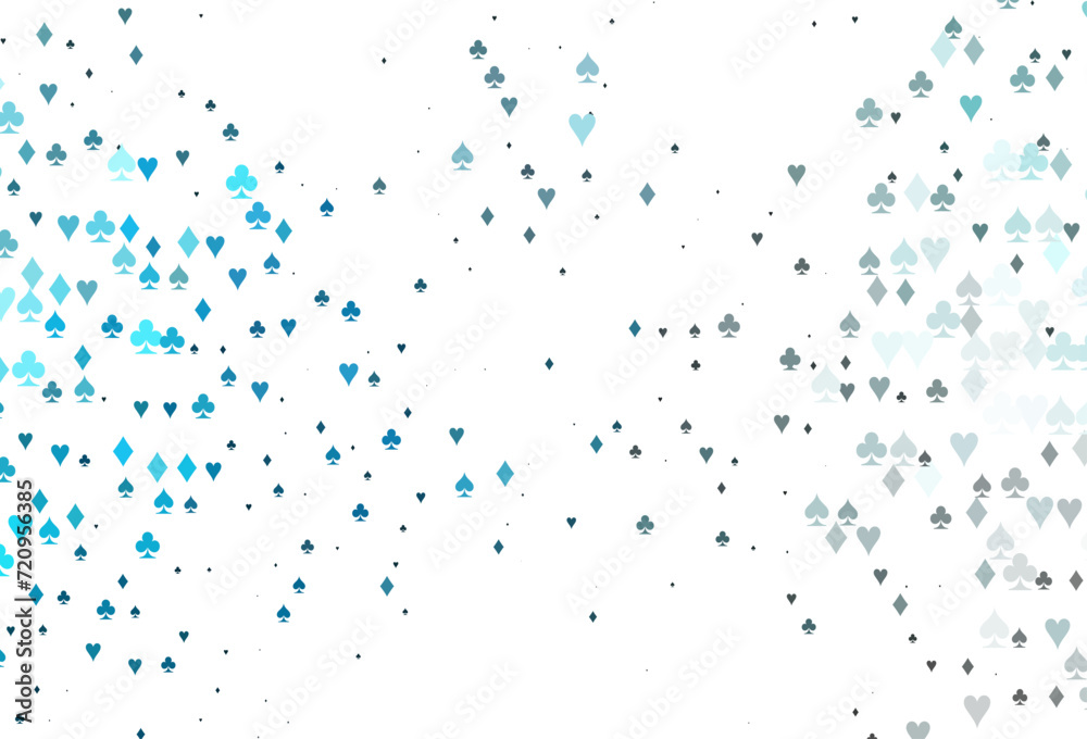 Light BLUE vector pattern with symbol of cards.