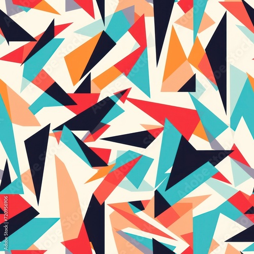 Abstract Seamless Pattern in Urban Colors with Sharp Angles AI Generated