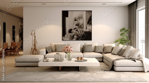 Modern luxury living room interior with contemporary color palette  © Faisal