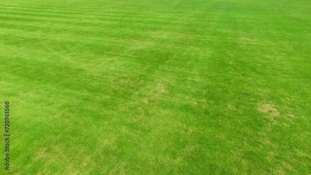 Experimental golf field at spring sunny day. Aerial view Experimental golf field at spring sunny day. Aerial view