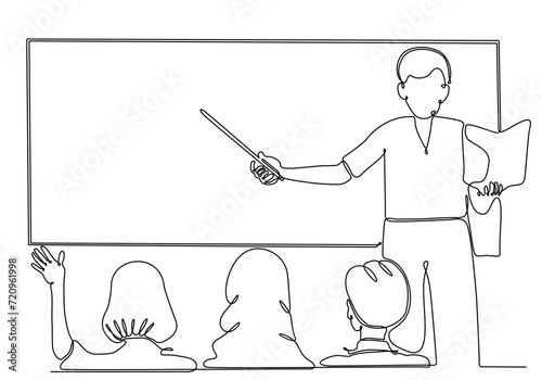 continuous line drawing students hands Leave a comment with your teacher