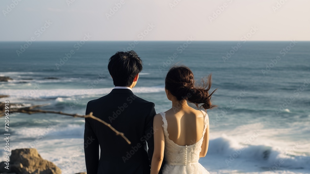 pre-wedding photograph of a Japanese couple