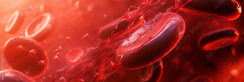 A scientifically scene of red blood cells in a vein. A scientifically scene of red blood cells in a vein.