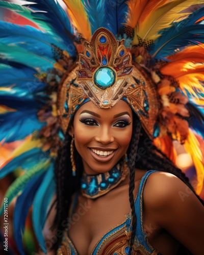 Carnival participant with a joyful expression. © InfiniteStudio