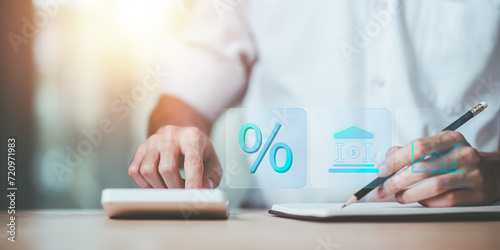 concept interest rates and dividends ,investment growth percentage and interest on deposits ,increase in interest rates ,Retirement returns ,increase of business profits,finance and investment.