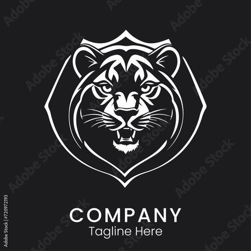 Black panthers logo design template silhouette for brand or company and other