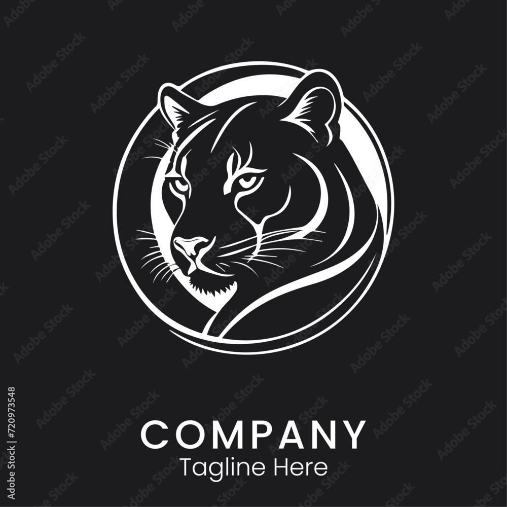 Black panthers logo design template silhouette for brand or company and other