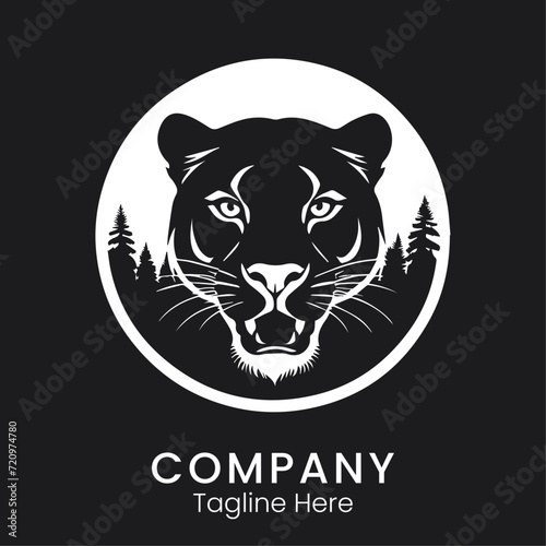 Fototapeta Naklejka Na Ścianę i Meble -  Black panthers logo design template silhouette for brand or company and other