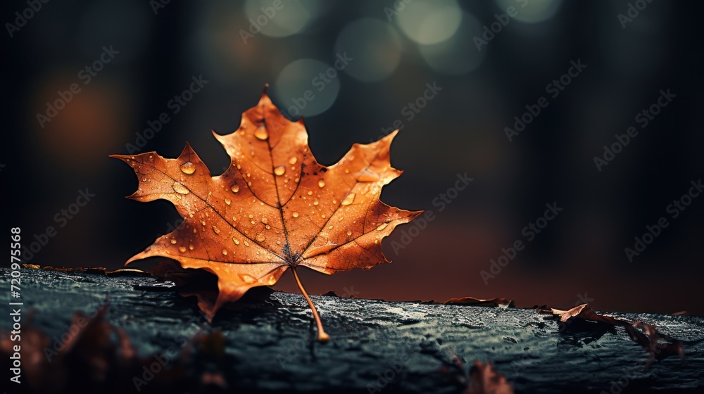 Vibrant Autumn Leaf Background AI Generated