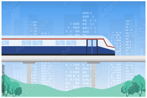 BTS Sky train vector Illustration. Transportation concept photo