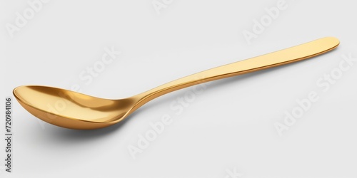 One golden spoon  isolated. 