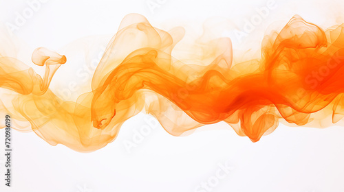 Abstract orange smoke on a white background