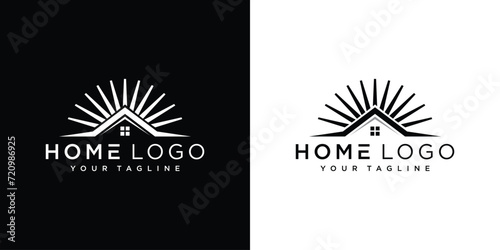Home vector logo template for real estate company. Illustration of roof. Design element.