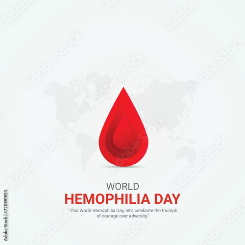 world hemophilia day. world hemophilia day creative ads design April 17. social media poster, vector, 3D illustration.