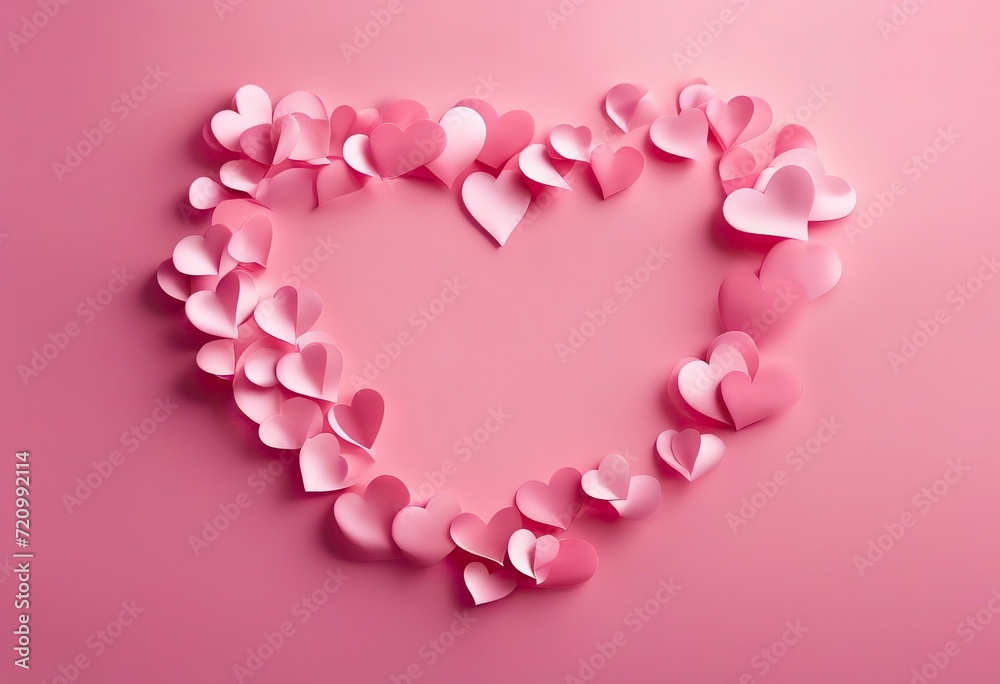  paper gentle copy pink soft backdrop hearts banner love flow space top light design text background ribbed card view website flying poster border Festive pink