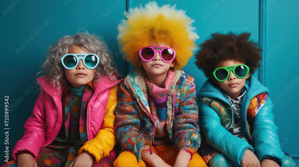 Happy Children Wearing Bright Outfits AI Generated