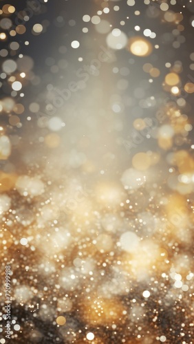 Gold and Silver Christmas Lights Background Generative AI