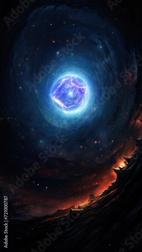 Blue Galaxy Revolve: A Cosmic Dance in Azure Hues