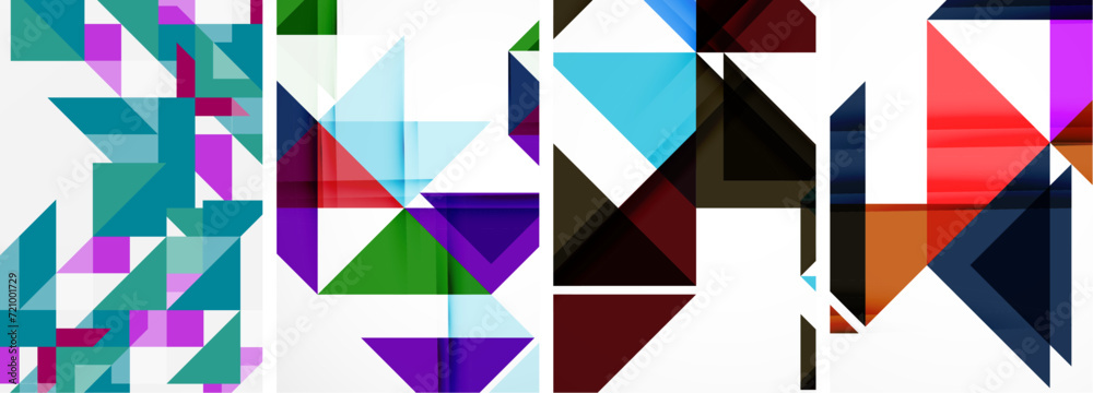 Set of abstract random triangle composition backgrounds. Vector illustration for for wallpaper, business card, cover, poster, banner, brochure, header, website Set of abstract random triangle composition backgrounds. Vector illustration for for wallpaper, business card, cover, poster, banner, brochure, header, website