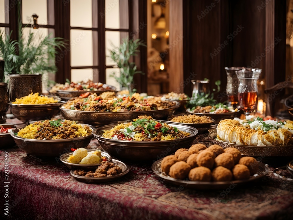 Typical Middle Eastern food during the month of Ramadan
