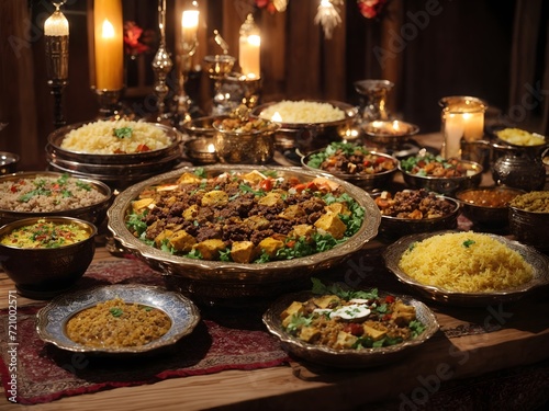 Typical Middle Eastern food during the month of Ramadan