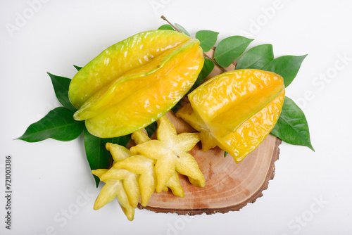 Photography Star fruits, Averrhoa carambola, is a plant that produces distinctively shaped f