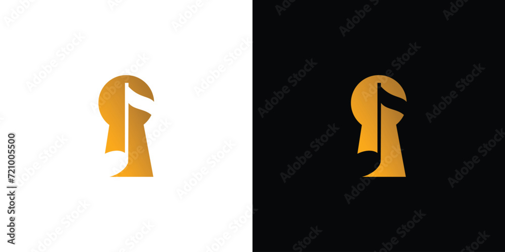 Unique and luxury musical key logo design Unique and luxury musical key logo design