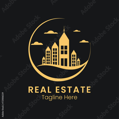 Real estate logo vector icon illustration