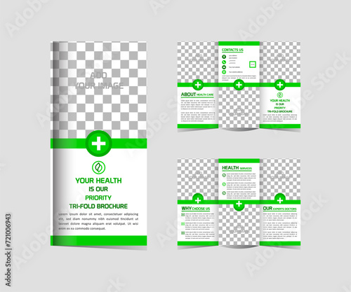Tri Fold Brochure   Medical Treatment Health Care Template Design Editable