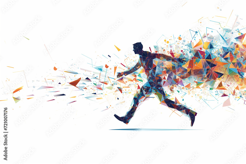 Abstract art of a businessman