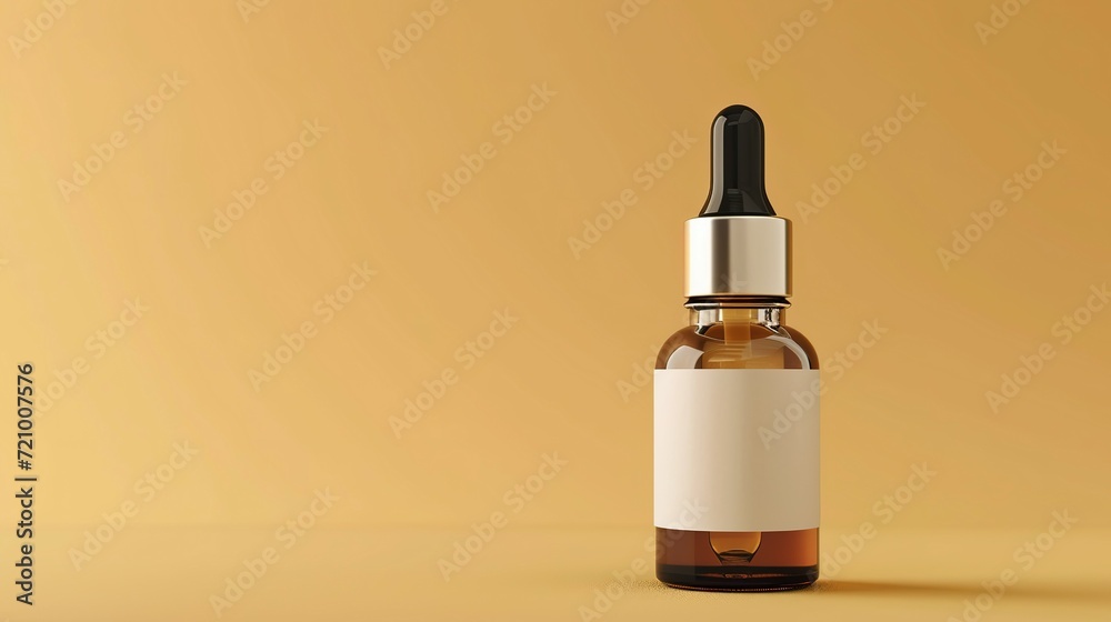 Dropper serum Bottle with Glass Pipette with blank label of liquid gel Dropper serum Bottle with Glass Pipette with blank label of liquid gel