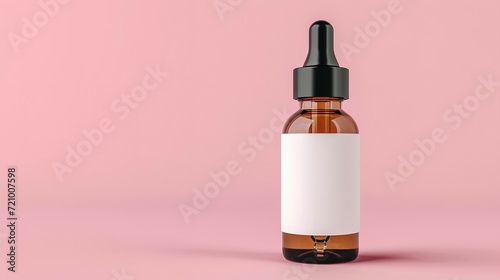 Dropper serum Bottle with Glass Pipette with blank label of liquid gel