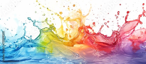 Vibrant Watercolors Splash in Colorful Background - Water, Colors, Splash