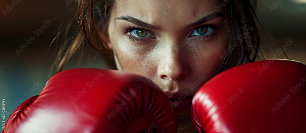 Fiery Brunette Dons Red Boxing Gloves for Intense Match-Up: Brunette, Red, Boxing, Gloves Bring the Ultimate Power to the Ring Fiery Brunette Dons Red Boxing Gloves for Intense Match-Up: Brunette, Red, Boxing, Gloves Bring the Ultimate Power to the Ring