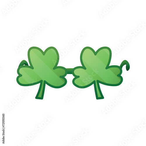 Party glasses in shape of clover leaves on white background. St. Patrick's Day